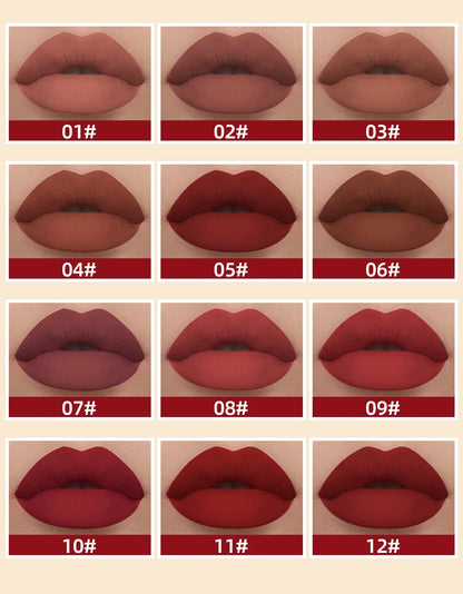 QIBEST Matte Liquid Lipstick Waterproof Long Lasting Velvet Lip Gloss Tint Tube Matte Nude Pigment Red Lipgloss Lips Makeup - AMULET RING STORE