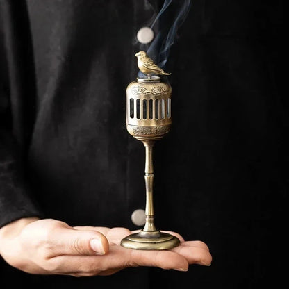 Magpie Hollow Lamp Sandalwood Fragrance Censer Smoking Backflow Incense Holder Tea House Ornaments Study Room Home Decor - AMULET RING STORE