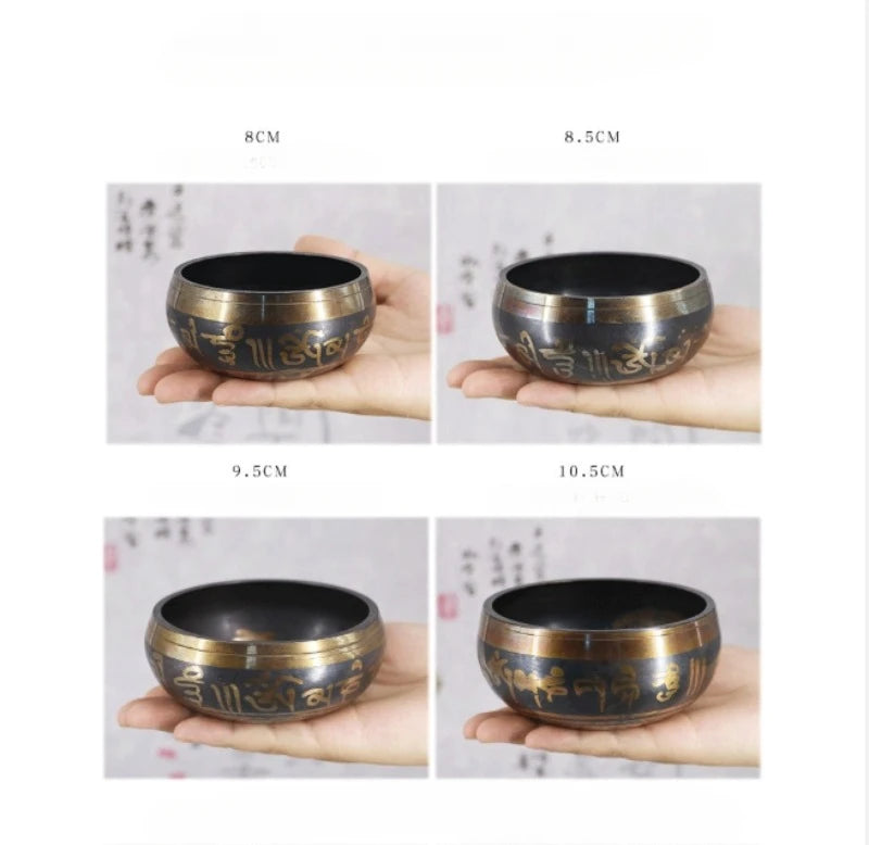 Nepal Singing Bowl Healing Yoga Meditation Portbale Tibetan Singing Bowls Sound Therapy Musical Percussion Instruments - AMULET RING STORE