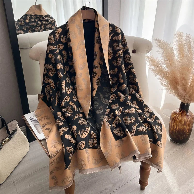 Cashmere Scarf for Women Thick Warm Winter Blanket Brand Female Luxury Quality Shawl Wrap Bufanda 2024 Poncho Echarpe Pashmina