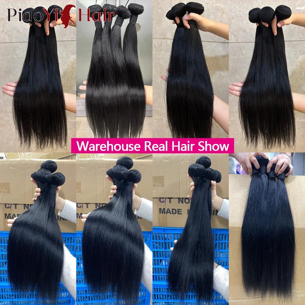 12A Double Drawn Straight Human Hair Bundle 100% Raw Human Hair 20 22 24Inch Unprocessed Virgin Human Hair Extension Top Quality