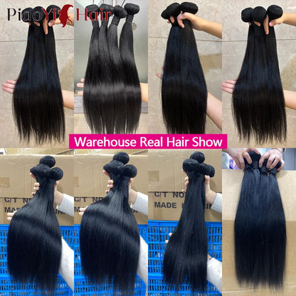 12A Double Drawn Straight Human Hair Bundle 100% Raw Human Hair 20 22 24Inch Unprocessed Virgin Human Hair Extension Top Quality