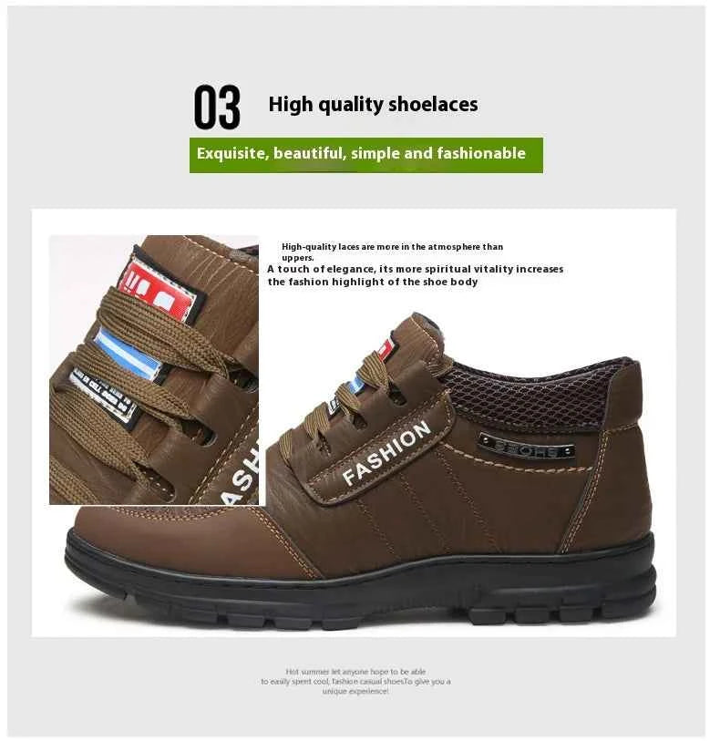 FUQIAO Hot Fur Men's Casual Shoes Warm Flats British Style Leather Footwear Comfort Non-slip Winter Boots Men Plus Size 46