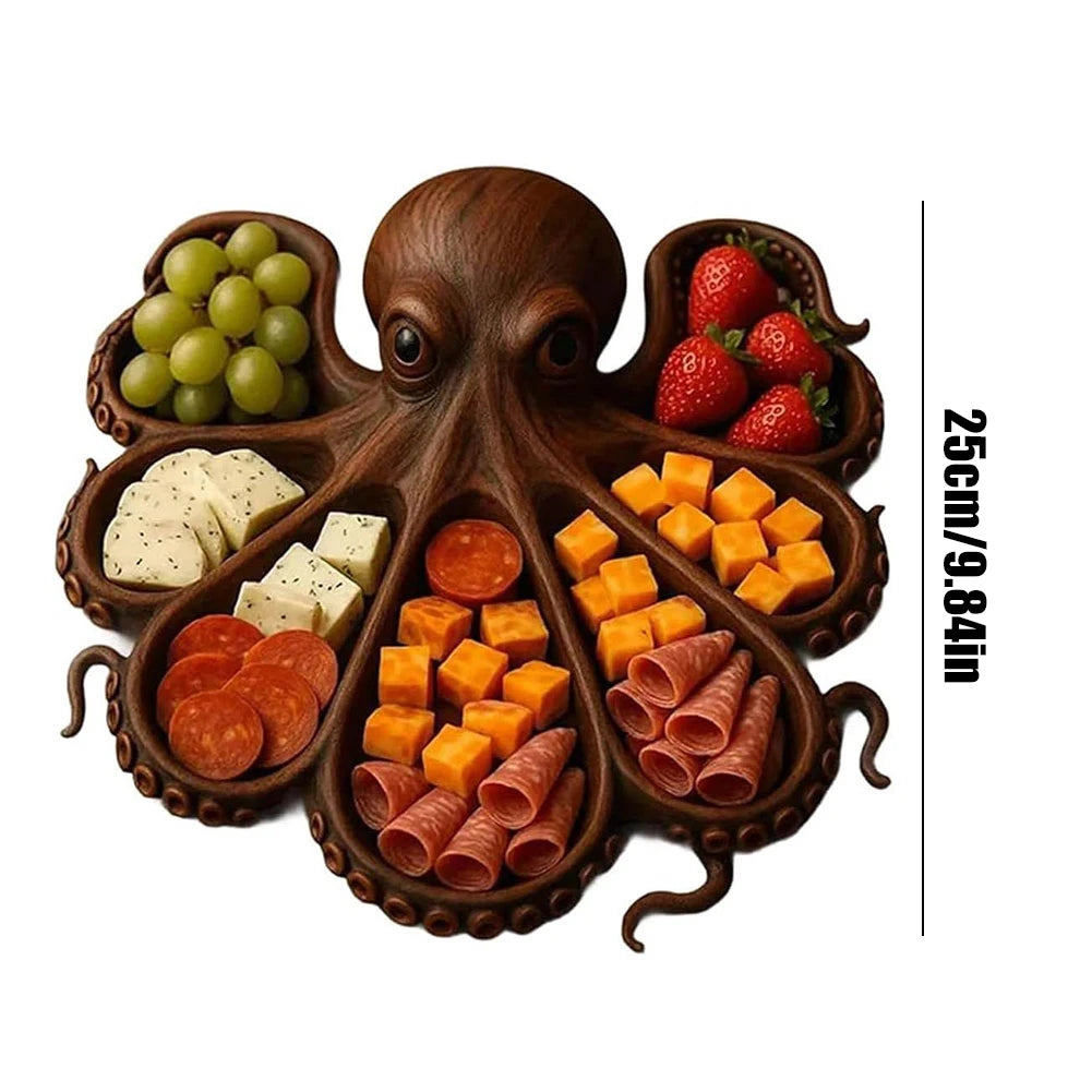 Charcuterie Platter Charcuterie Board Animal Themed Charcuterie Tray Wood Serving Tray for Seafood Lovers & Entertainers - AMULET RING STORE