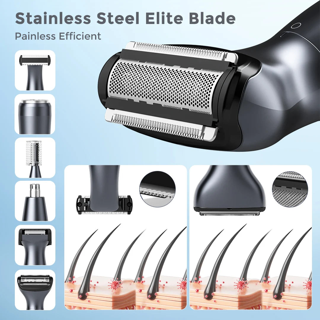 Sejoy 6 in1 Female Electric Epilator Body Hair Trimmer for Men Multifunctional Nose Trimmer Beard Ear Eyebrow Trimmer Shaver - AMULET RING STORE