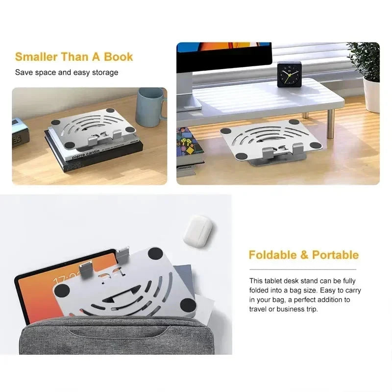 Aluminum 360° Rotation Portable Desktop Foldable Laptop Tablet Holder Bracket For iPad Macbook RedmiBook Galaxy Tab Book Laptop* - AMULET RING STORE