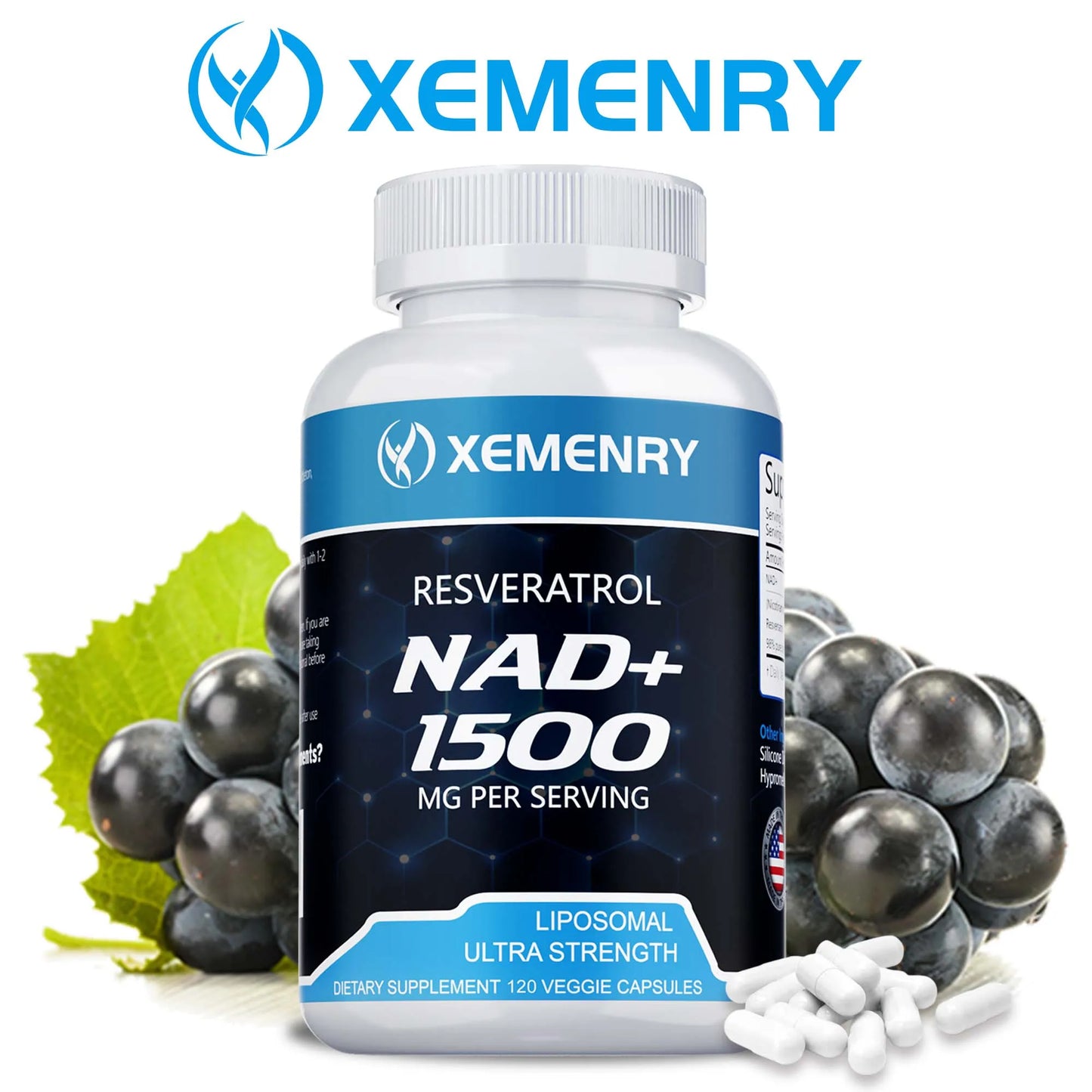 NAD + Resveratrol - Anti aging, Boost Energy, Promotes Cell Repair and Skin Health - AMULET RING STORE