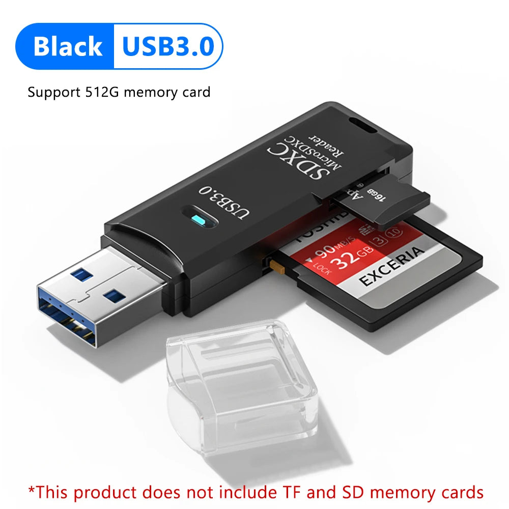 2 in 1 USB 3.0 Card Reader Micro TF sd card Reader usb adapter High Speed Cardreader TF Memory card For PC Laptop Accessories - AMULET RING STORE