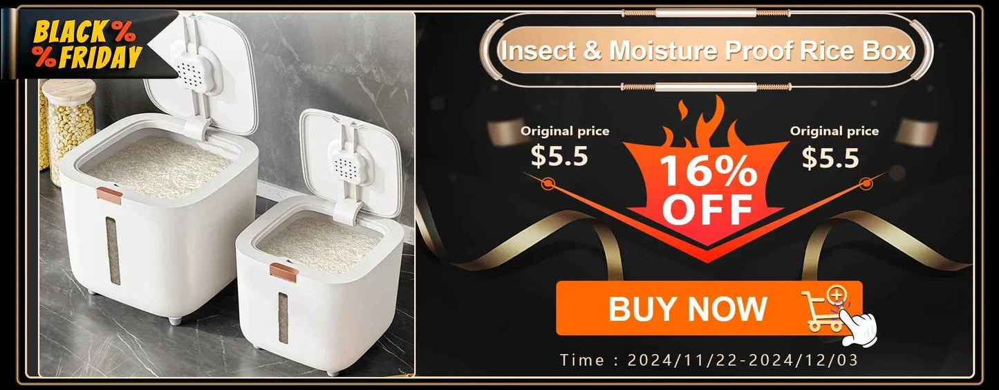 Moisture Proof Insect Proof Rice Box 5/10KG Grain Sealed Jar Kitchen Container Bucket Storage Pet Dog Food Box with Bullet Lid