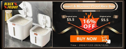 Moisture Proof Insect Proof Rice Box 5/10KG Grain Sealed Jar Kitchen Container Bucket Storage Pet Dog Food Box with Bullet Lid