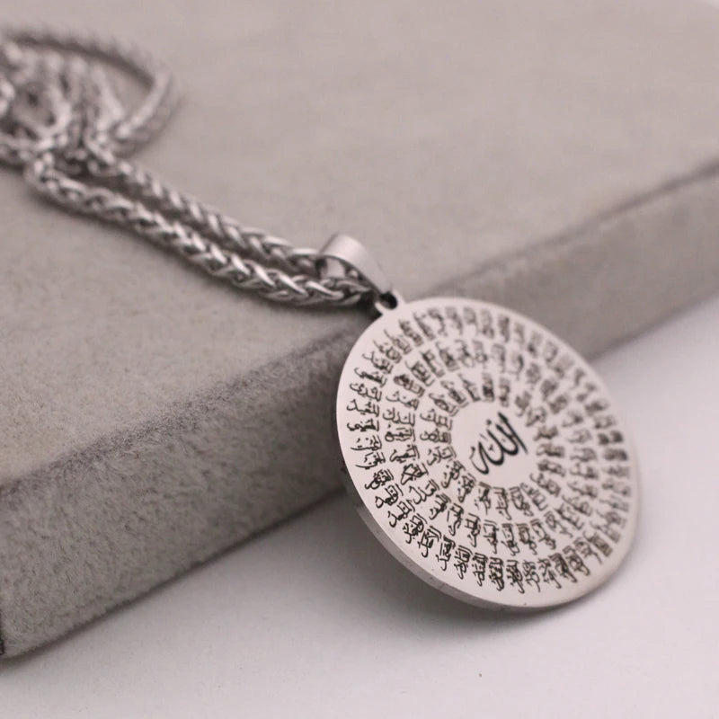 ZKD islam Asma-ul-Husna 99 Names of ALLAH stainless steel pendant necklace muslim gift