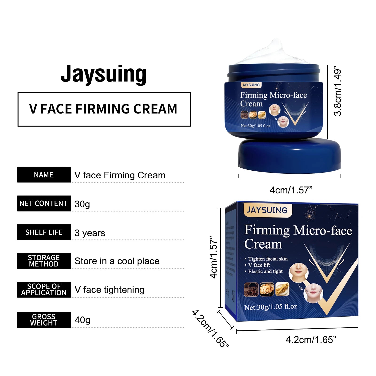 Jaysuing Anti Wrinkle Face Cream Moisturizer Nourishing Skin Improve Puffiness Anti-agi-ng Fade Fine Lines V Face Firming Cream - AMULET RING STORE