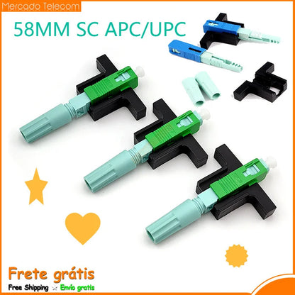 FTTH 58MM Fixed-length Block LX58 Single-Mode SC UPC APC Fast Connector FTTH Tool fiber optic connector 50,100,200pcs Lot - AMULET RING STORE