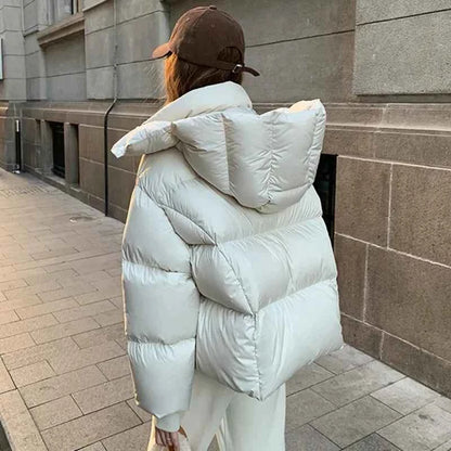 Women Hooded Puffer Coat New Winter Down Cotton Jacket Thick Warm Parkas Loose Casual Overcoat Padded Jacket Female Outerwear