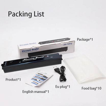 Vacuum Sealer Machine EU Plug Free Gift 10pcs Saver Bags Kitchen Vacuum Packer Machine Small Sealing Machine Food Vacuum Sealer - AMULET RING STORE