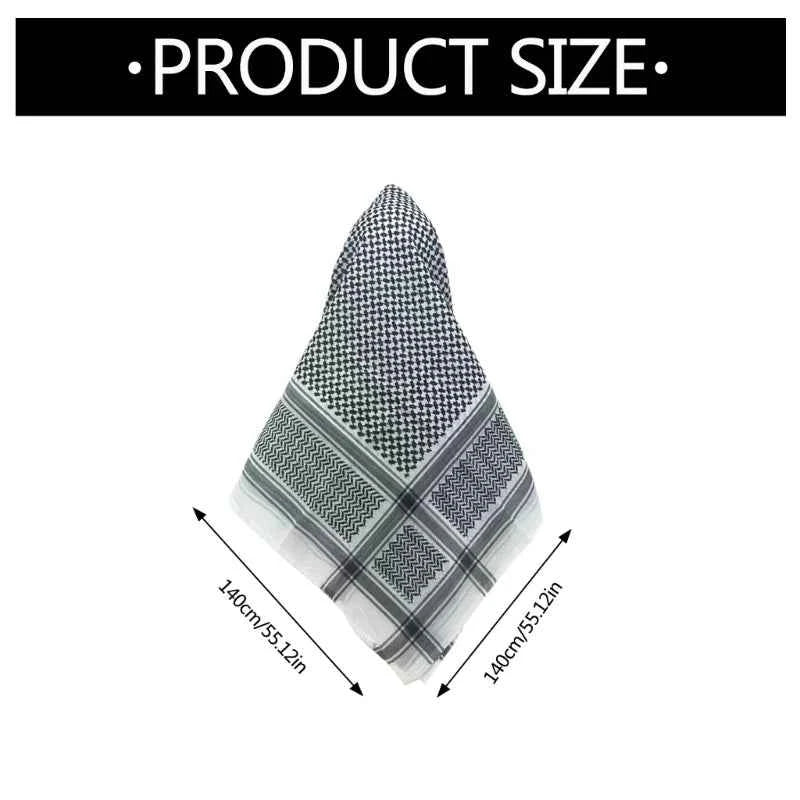 Trendy Shmagh Scarf Shawl for Men Women Multifunctional Headscarf Arab Desert Scarf Outdoor Dustproof Large Wrap Neckerchief