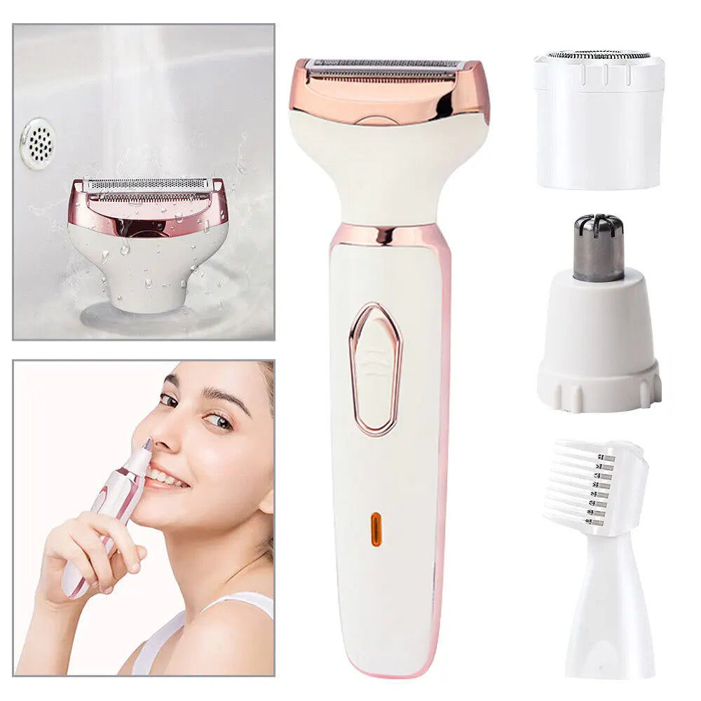 5 In 1 Electric Shaver for Women Painless Eyebrow Razor Bikini Trimmer Cordless Womens Body Shaver Facial Hair Remover Depilador - AMULET RING STORE