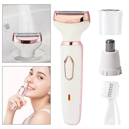 5 In 1 Electric Shaver for Women Painless Eyebrow Razor Bikini Trimmer Cordless Womens Body Shaver Facial Hair Remover Depilador - AMULET RING STORE