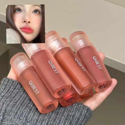 Qibest 6 Colors Velvet Matte Liquid Lipstick Long-Lasting Waterproof Lip Mud Sexy Red Lipgloss Beauty Women Cosmetics Lip Tint - AMULET RING STORE