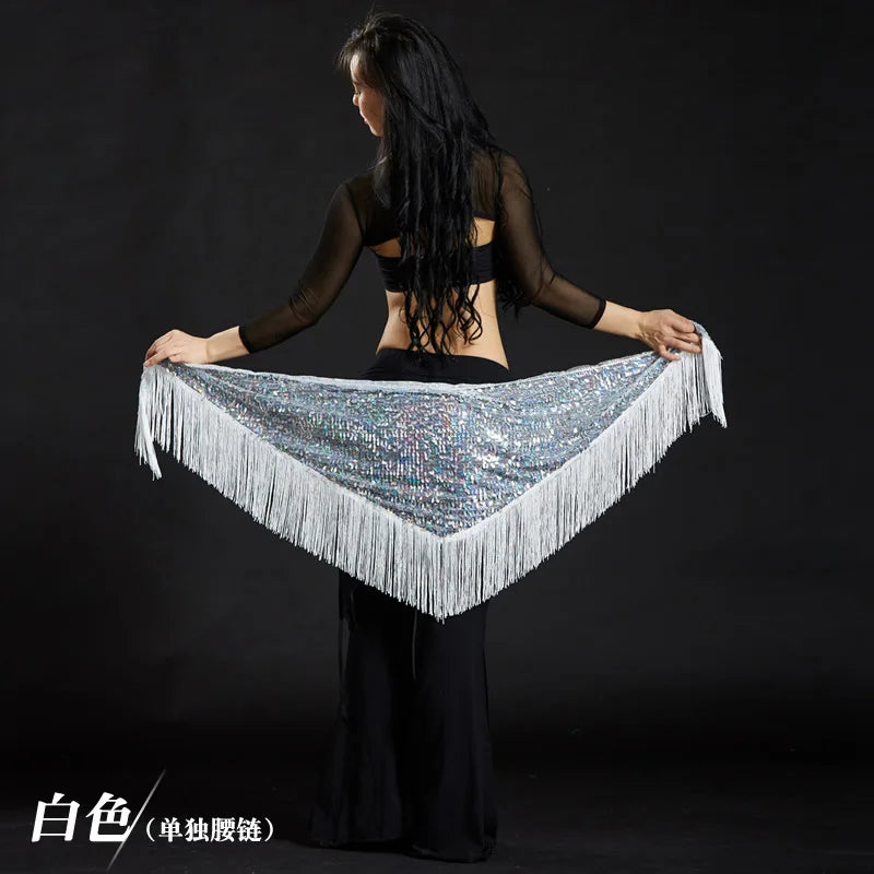 Wholesale Cheap Sexy Women Girls Sequin Triangle Shawl Hip Shawl Belly Dance Belts - AMULET RING STORE