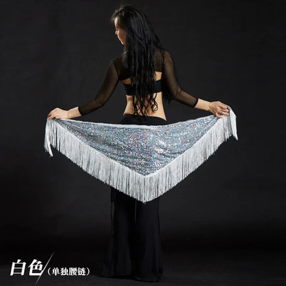 Wholesale Cheap Sexy Women Girls Sequin Triangle Shawl Hip Shawl Belly Dance Belts - AMULET RING STORE