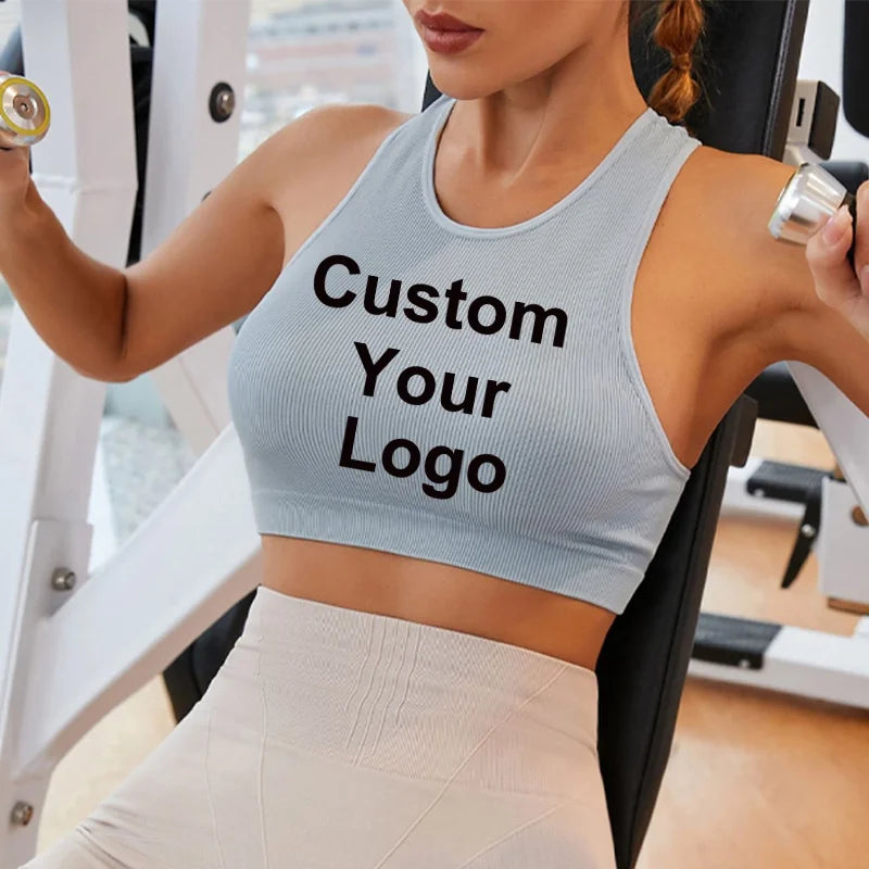 Sleeveless Tank Tops Tees Women Custom Your Logo Solid Casual Fashion Crop Top Ladies High Street Tie Up Croptop Summer Fitness - AMULET RING STORE