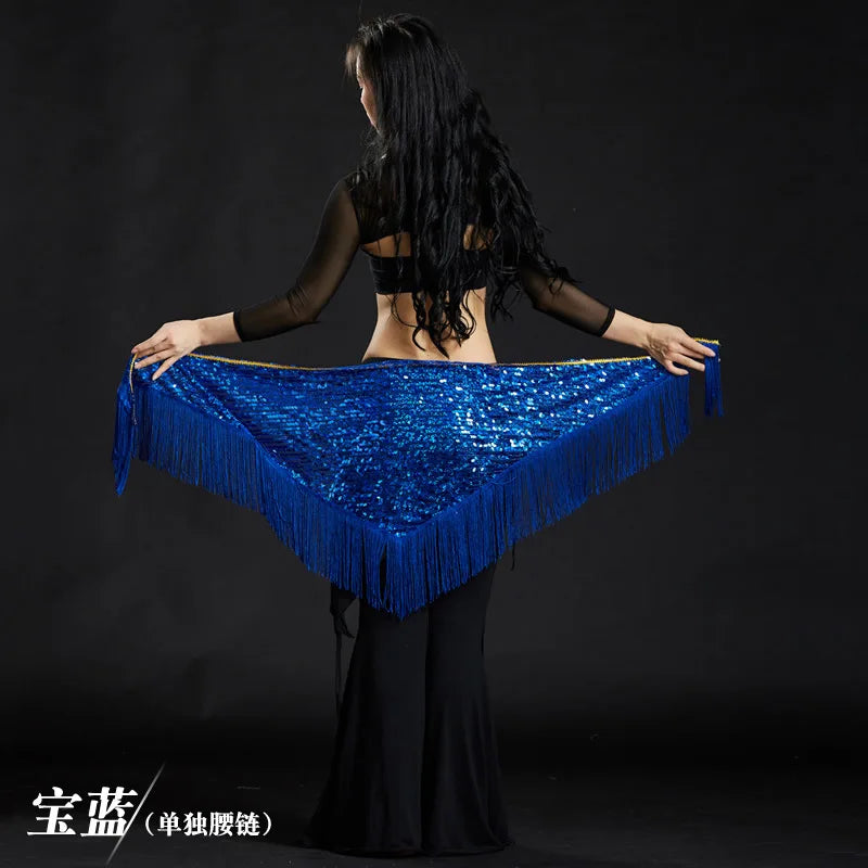 Wholesale Cheap Sexy Women Girls Sequin Triangle Shawl Hip Shawl Belly Dance Belts - AMULET RING STORE