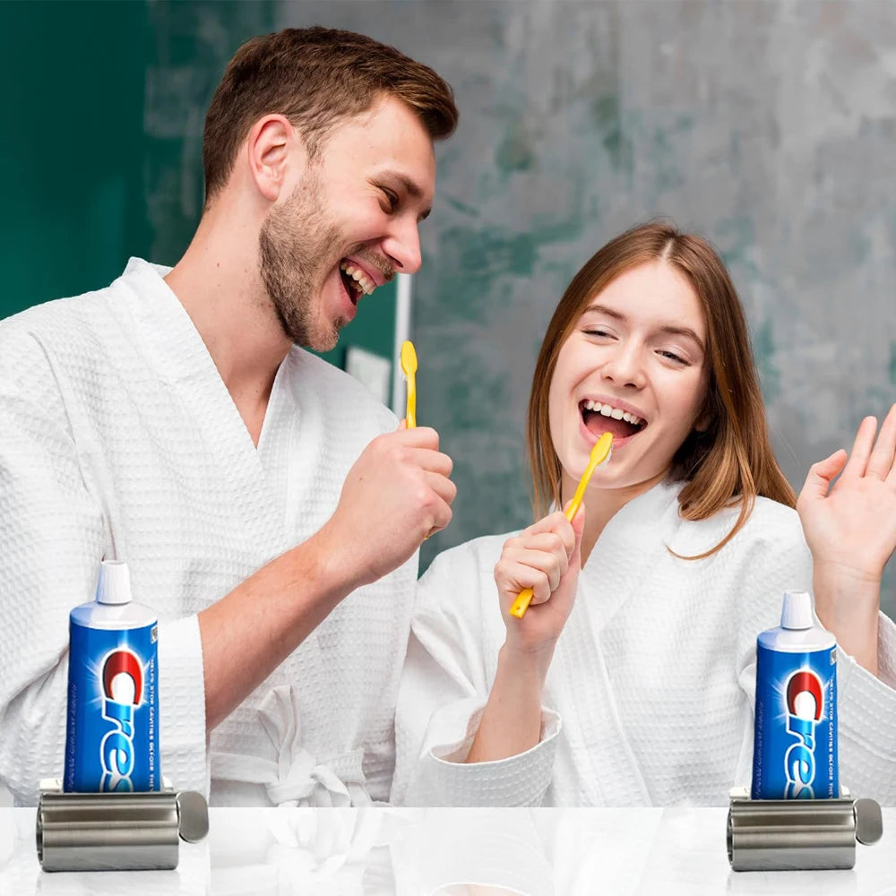 Bathroom Accessories Toothpaste Squeezer Tube Roller Stainless Steel Wringer Roller Rotate Dispenser for Ointments Cosmetics - AMULET RING STORE