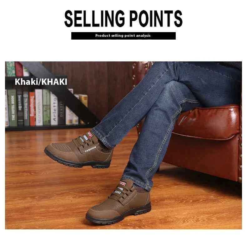 FUQIAO Hot Fur Men's Casual Shoes Warm Flats British Style Leather Footwear Comfort Non-slip Winter Boots Men Plus Size 46