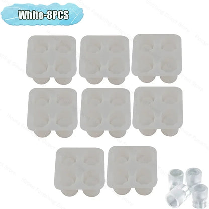 4Cup Shape Silicone Ice Cube Mold Tray for Summer Bar Party DIY Cold Drinks Kitchen Essential Ice Cup Maker Compartment Mold - AMULET RING STORE