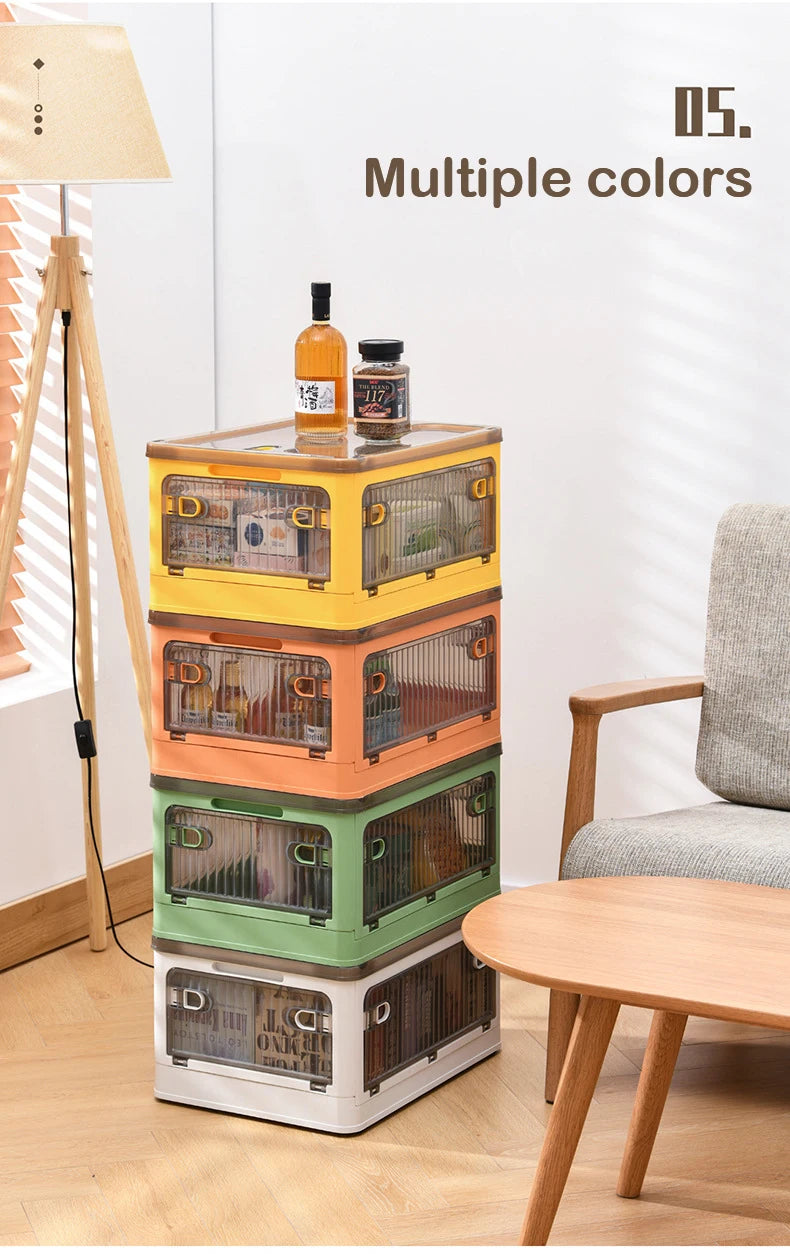 Foldable Storage Box Closet Organizer with Wheels Outdoor Stackable Sundries Organizer Clothes Quilts Toys Books Storage Box - AMULET RING STORE