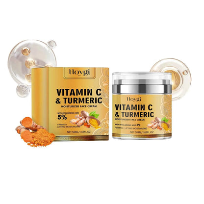 Vitamin C &Turmeric Moisturizer Face Cream Fade Dark Spot Wrinkle Brightening Skin Firming Tighten Lighten Dullness Face Cream