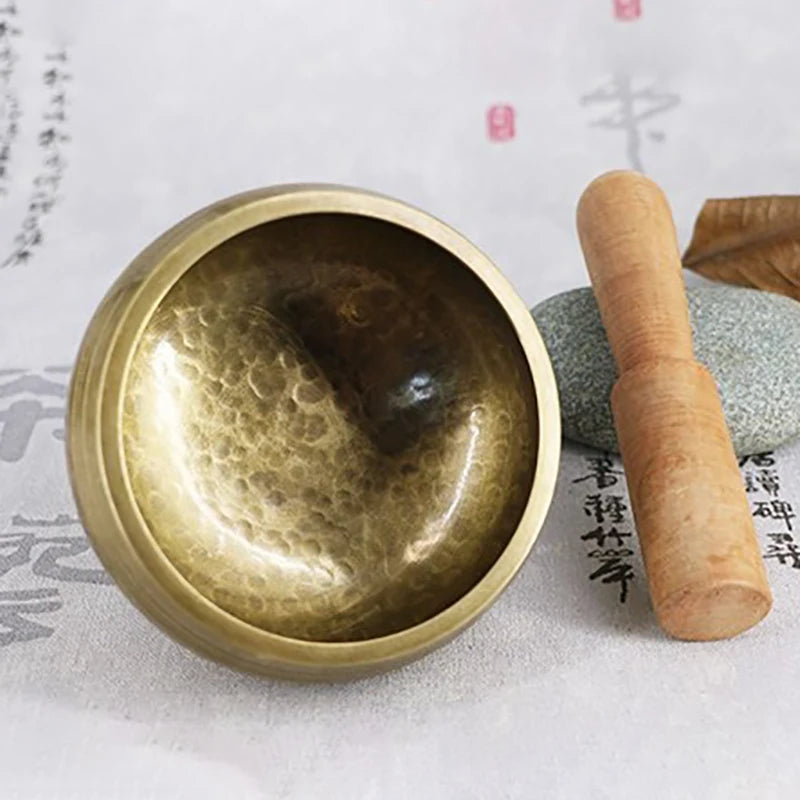 Bronze Tibetan Bowl Handmade Singing Bowls Genuine Pretty Meditation Musical Instruments Sound Healing Buddhist Monk Supplies - AMULET RING STORE