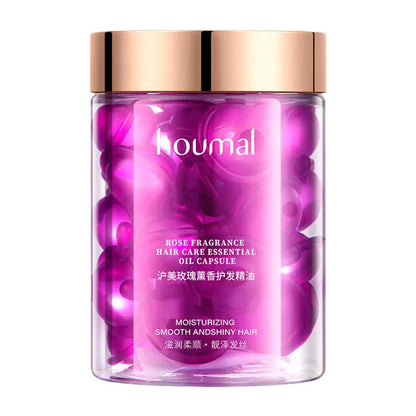 Hair Styling Serum for Frizzy & Dry Hair Rose Essence Oil Capsules Leave-in Anti Frizz Conditioner Repairs Dry, Damaged Hair - AMULET RING STORE
