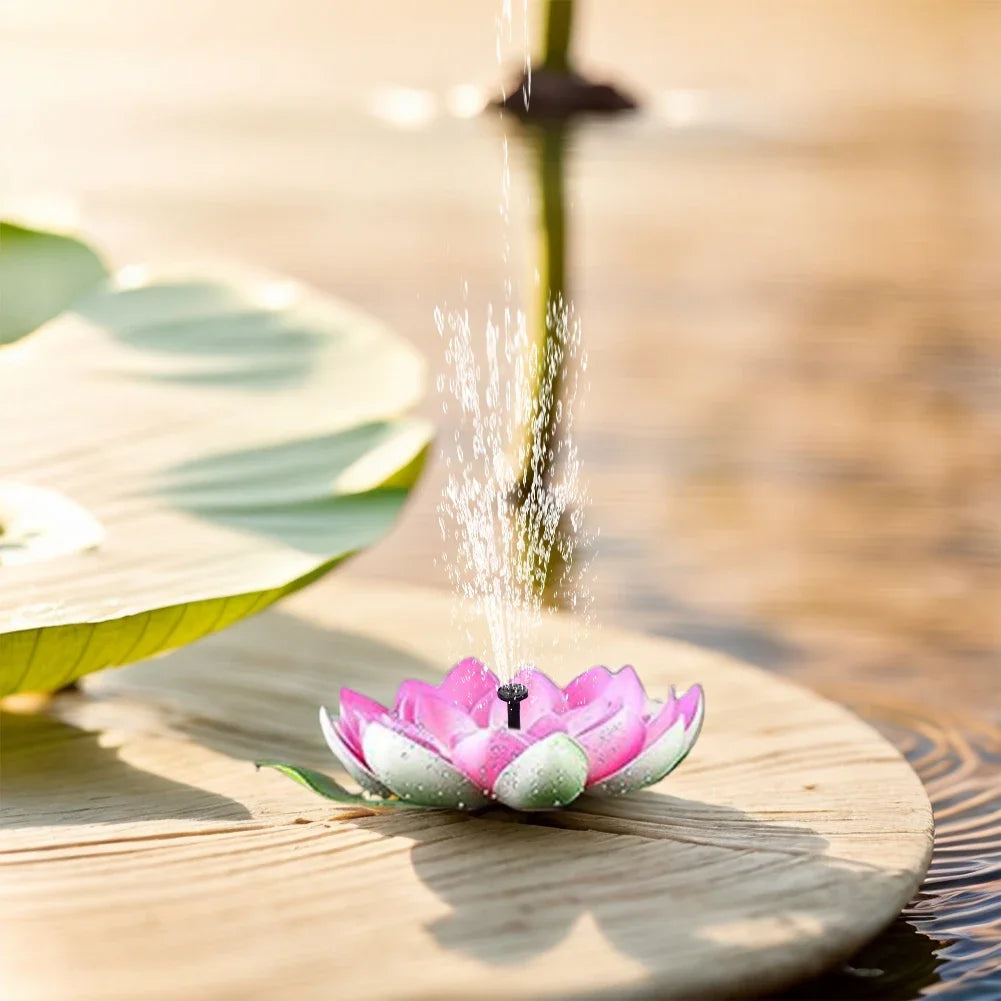 Solar Rotating Lotus Floating Fountain Outdoor Garden for Garden Bird Bath, Pond Decoration, Waterscape Garden Decoration - AMULET RING STORE