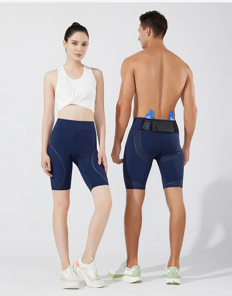 Men Women Pocket Running Tights Shorts Board GYM Exercise Fitness Leggings Basketball Hiking Trainning Sport Soccer Clothing C89