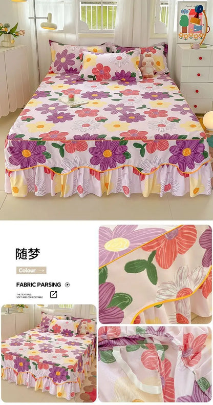 Sheet Set Household with Pillowcase Fashion Modern Water-proof Universal Skin-friendly Single Double Home Textile Bedding Luxury