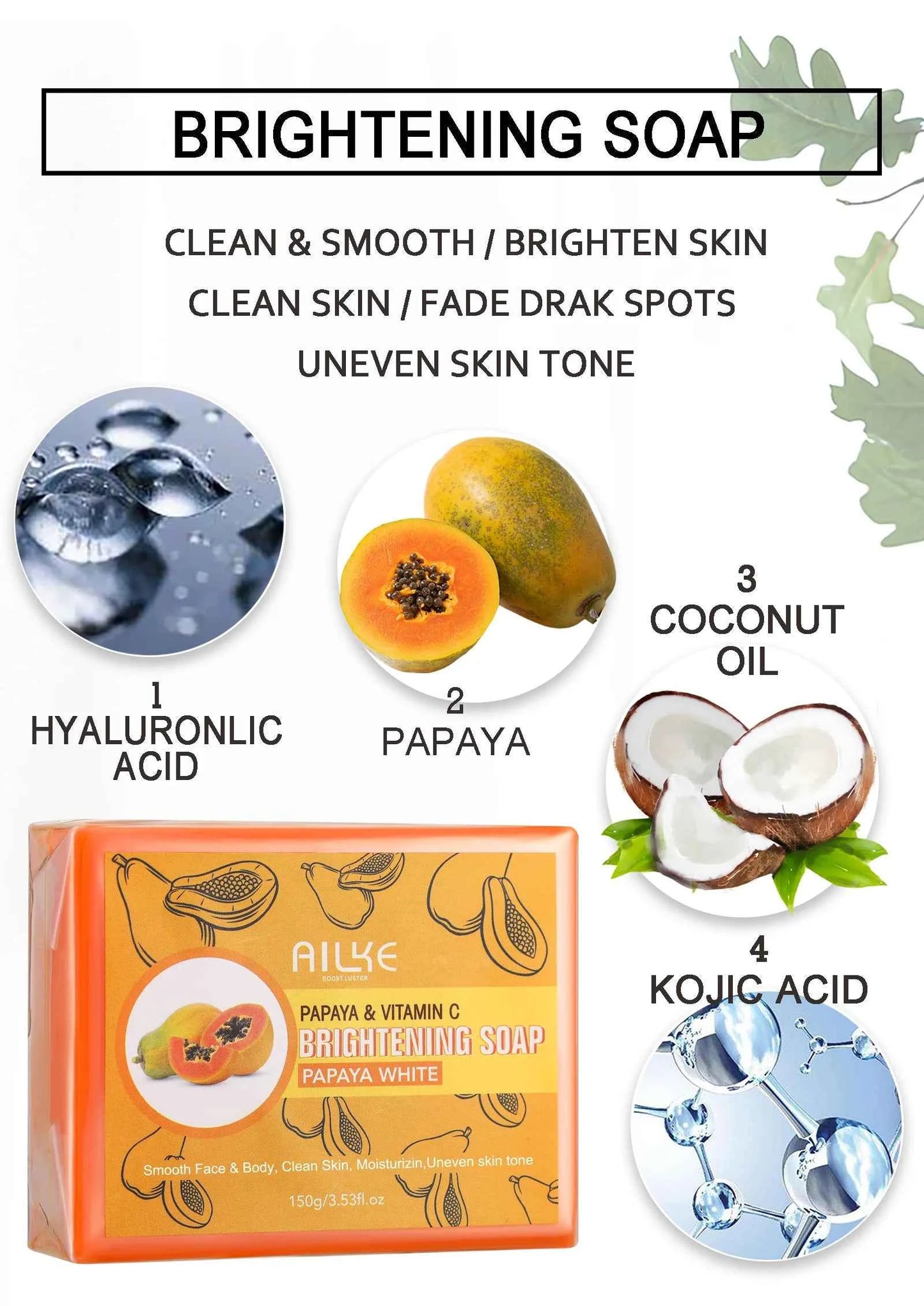 AILKE Whitening Cream, Glutathione Body Lotion for Brighter Skin, Reduce Dark Spots, Black Spots, Moisturizing, Even Skin Tone