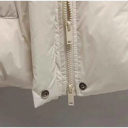 Puff Down Jacket Women's Winter Jacket Padded New Outerwear Hooded Versatile Loose Padding Thickened White Duck Down Warm Coat