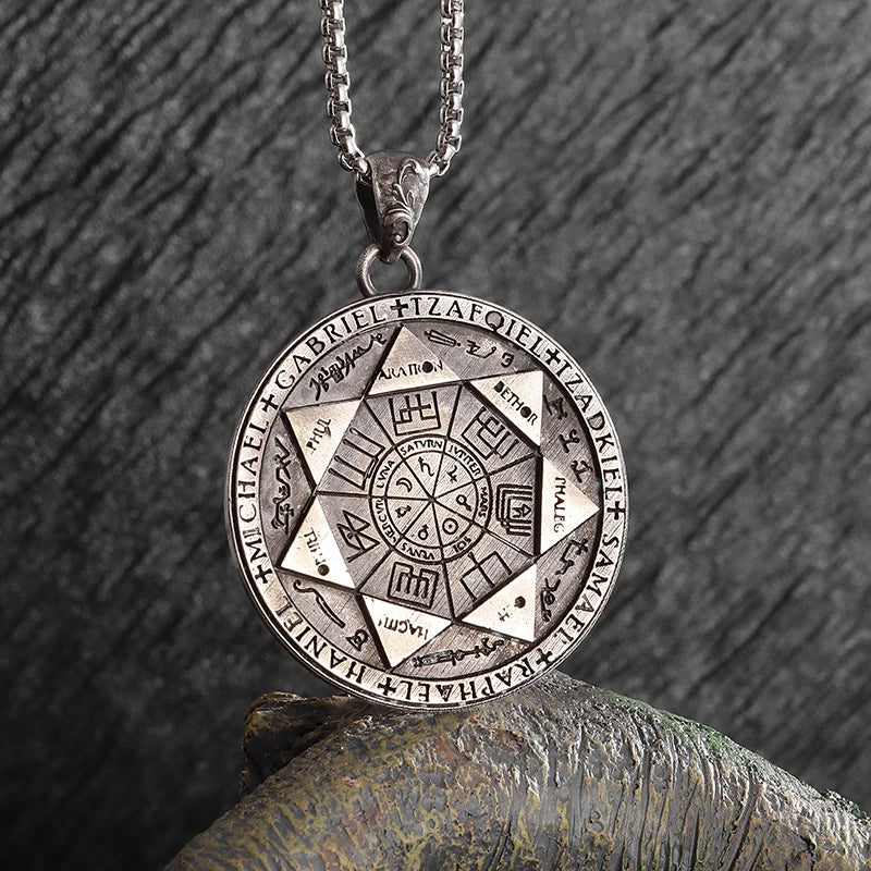 Judaism Stainless Steel Star of David Devil Eye Angel Seal Pendant