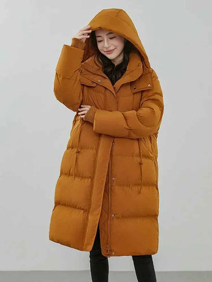 Ultra-Warm Down Jacket for Women 2025 Winter New Arrival Hooded, Knee-Length, Thickened, Waist-Defining, Versatile Coat