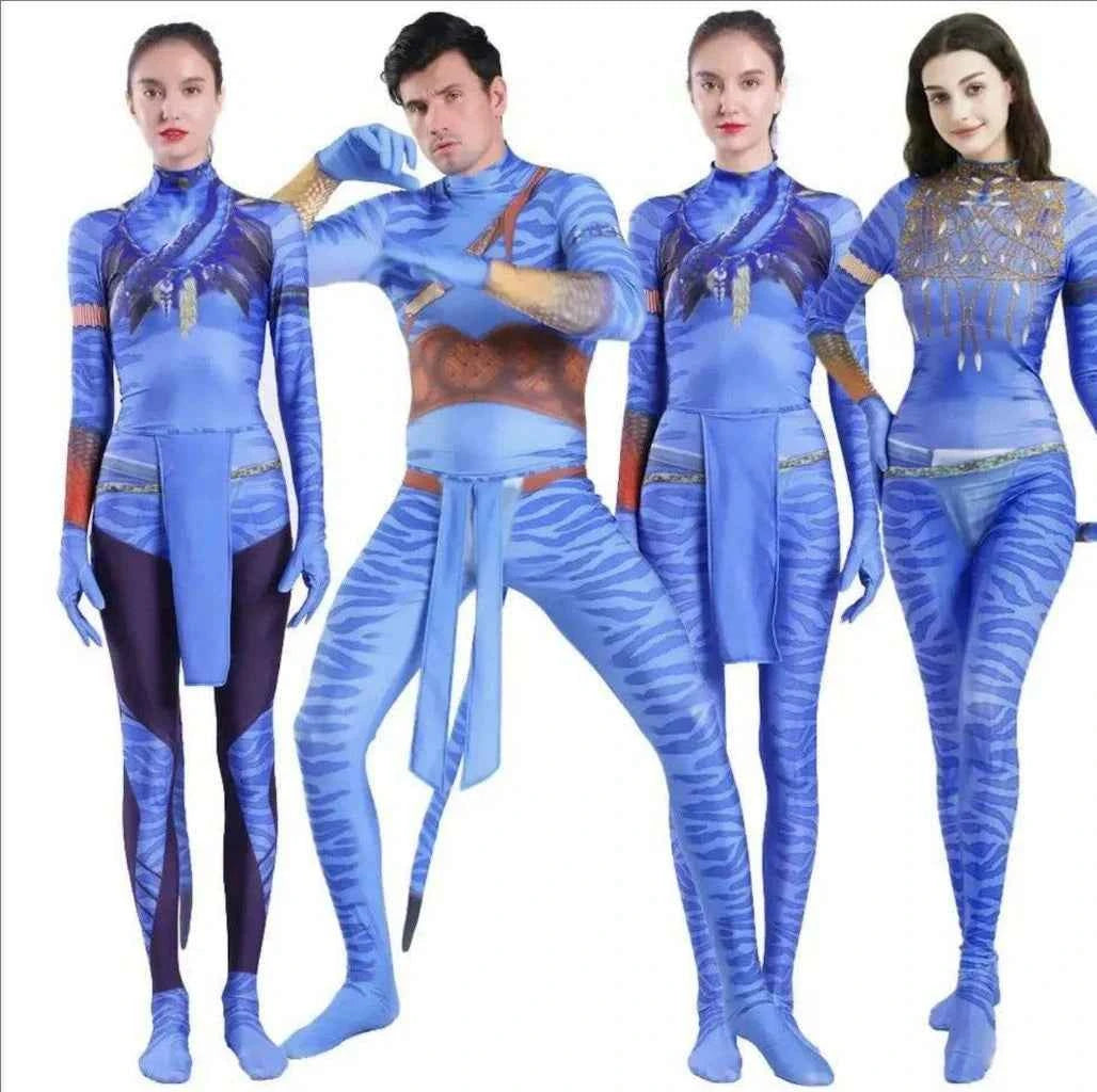 New Cosplay Costume Avatar Movie Themed 3D Digital Print Jumpsuit for Men and Women 3D Digital Print Jumpsuit