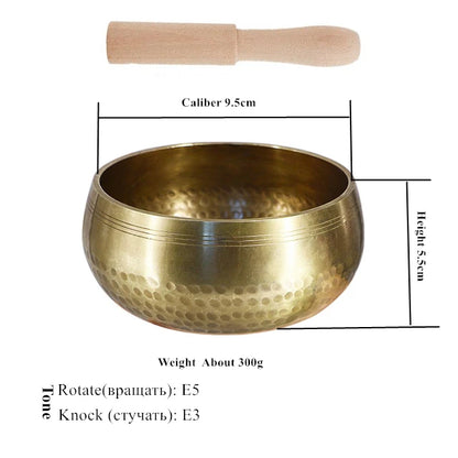 Nepal handmade Singing Bowl Tibet Buddha Sound Bowl Yoga Meditation Chanting Brass Chime Handicraft Music Therapy Tibetan - AMULET RING STORE