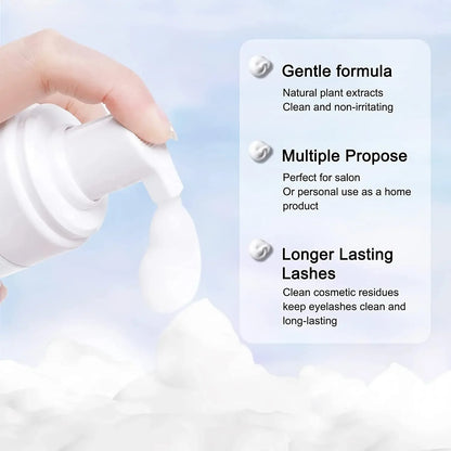 5/10PCS 50ML Eyelash Extension Shampoo Foam Mousse Kit Fast Makeup Glue Removal Foam Set Deeply Cleaning With Brush For Women - AMULET RING STORE