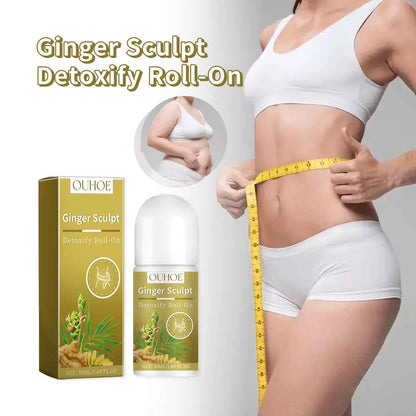 Ginger Sculpt Detoxify Roll-on Ginger Extract Increase Metabolism Promote Fat Burning Moisturizing Skin Care Body Ball Massage