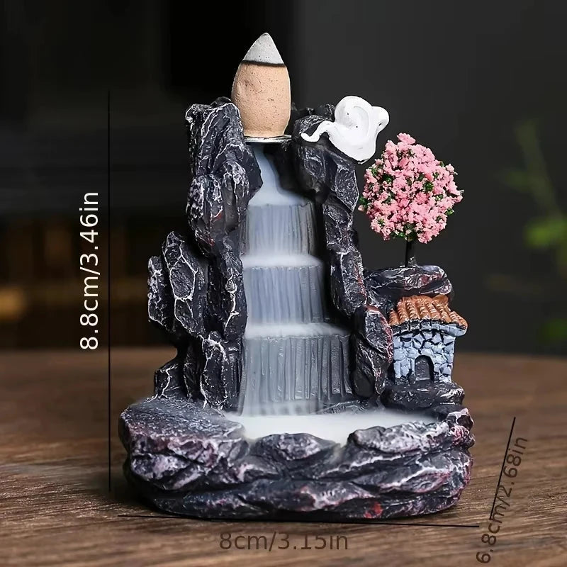 Waterfall Incense Burner Backflow Aromatherapy Home Decor Ornament with Incense Cones - Home Decorative Accessories - AMULET RING STORE