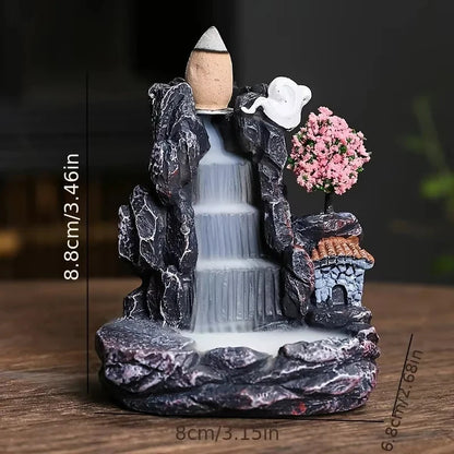 Waterfall Incense Burner Backflow Aromatherapy Home Decor Ornament with Incense Cones - Home Decorative Accessories - AMULET RING STORE
