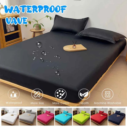 Waterproof Covers Bed Fitted Sheet Mattress Bedspreads Protector Pads Single/Double/King/Queen Full Size Coverlets Gray/White