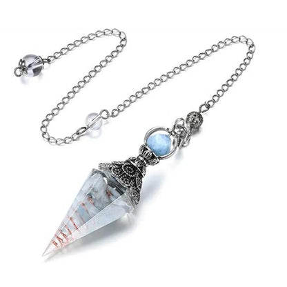 Natural 7 Chakra Healing Crystals Pendulum for Dowsing Divination Quartz Stone Pendulums Antique Reiki Pendant Pendulo Jewelry