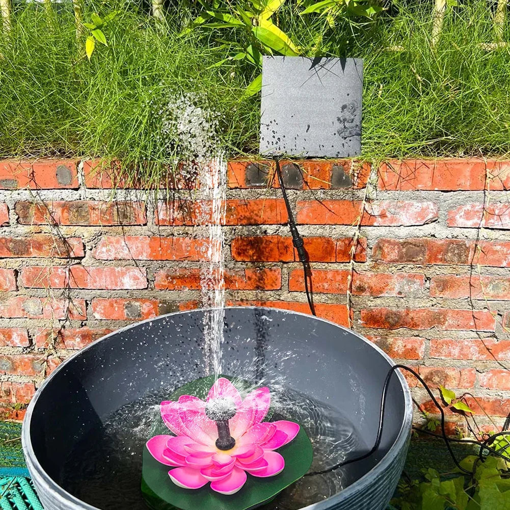 Solar Rotating Lotus Floating Fountain Outdoor Garden for Garden Bird Bath, Pond Decoration, Waterscape Garden Decoration - AMULET RING STORE